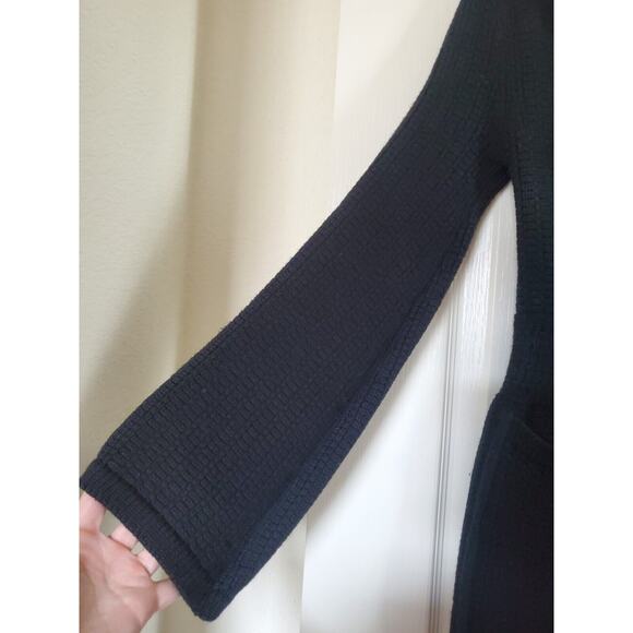 Goat Jane Atelier 100% Merino Black Chunky Knit Sweater Cardigan, Size Small - Picture 7 of 11